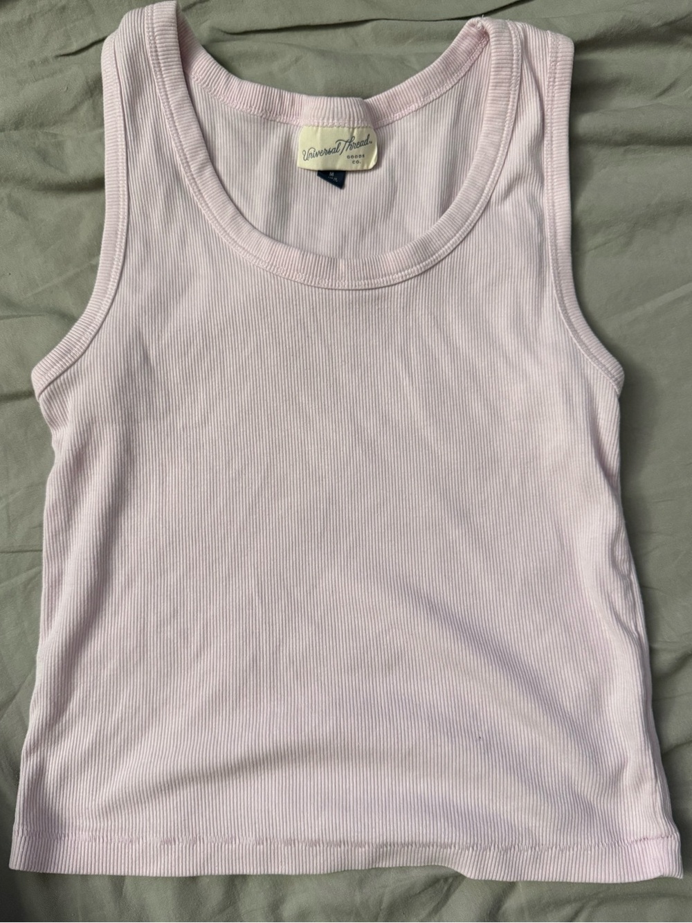 Universal Thread Women's Soft Relaxed Light Pink Ribbed Tank Top